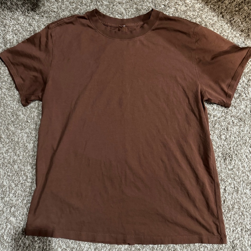 Lululemon Like New All Yours Cotton T-Shirt. Size 6. Roasted Brown.